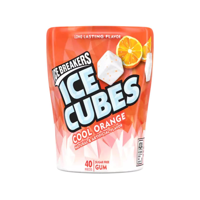 Ice Breakers Ice Cubes Cool Orange Sugar Free Chewing Gum
