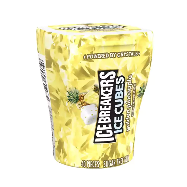 Ice Breakers Ice Cubes Golden Pineapple Sugar Free Chewing Gum