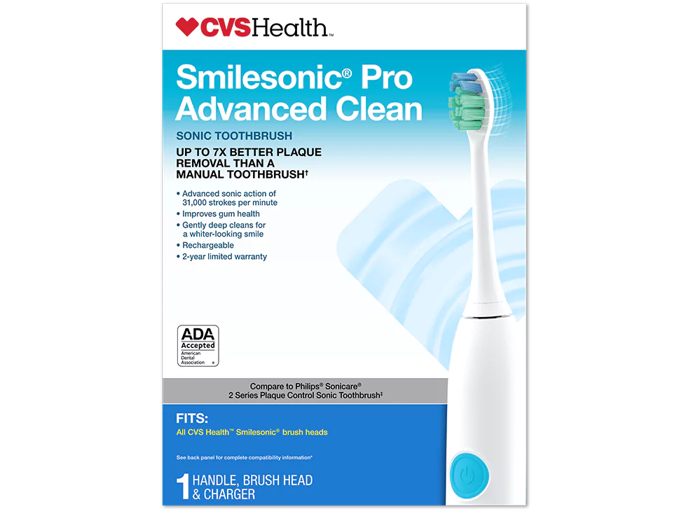 CVS Health SmileSonic Pro Advanced Clean Sonic Toothbrush