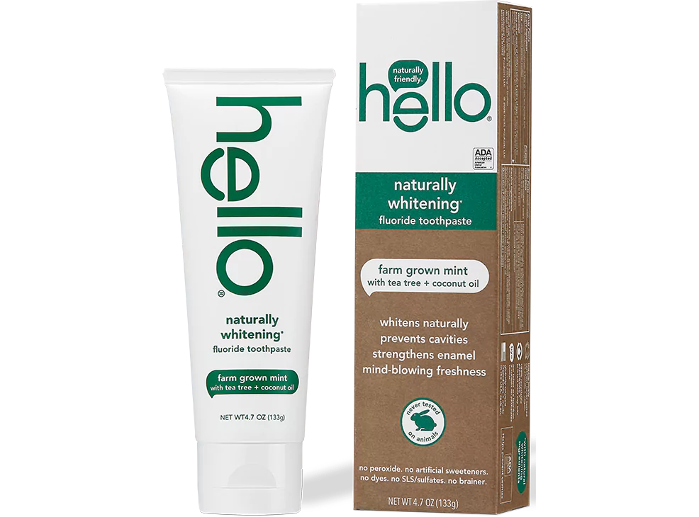 Hello Farm Grown Mint Naturally Whitening Fluoride Toothpaste